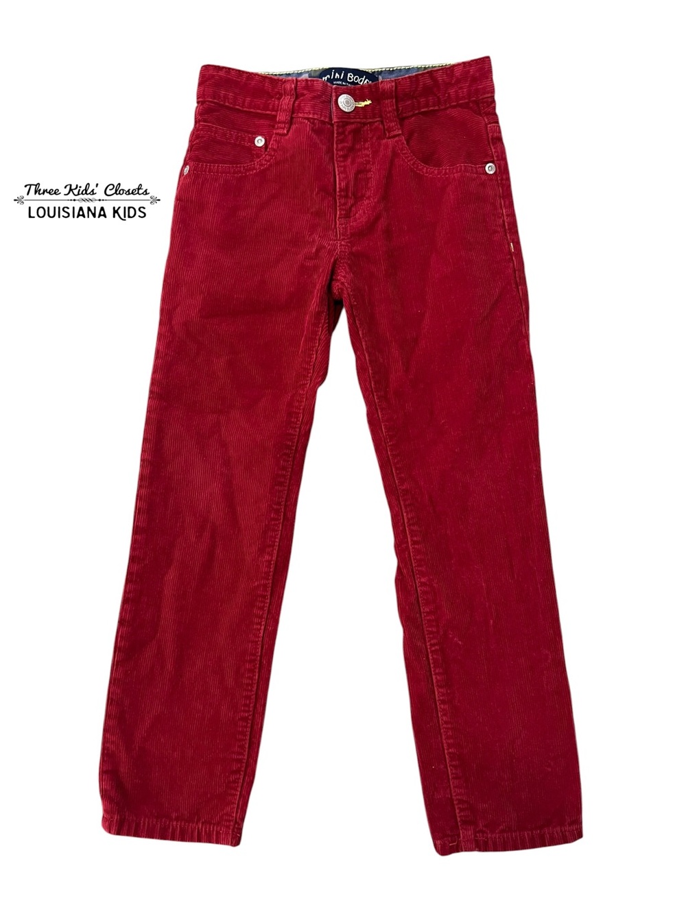 Mini Boden 6Y Red Corduroy Pants